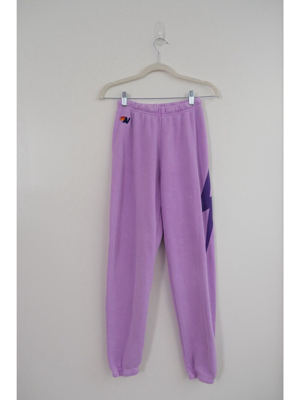 Women's Aviator Nation Sweatpants - Size S Lightning Bolt - Light Purple